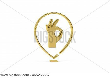 Golden 3d Status Quo Icon Isolated On White Background - Translate: The Steady State Of Things -  3d