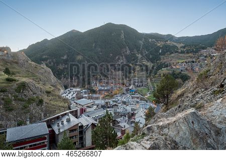 Morning At The Roc Del Quer Viewpoint In Canillo, Andorra.