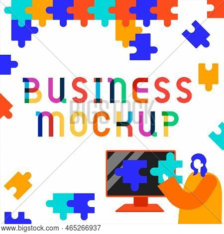 Text Showing Inspiration Business Mockup. Business Showcase Scale Or Fullsize Model Of A Design Used