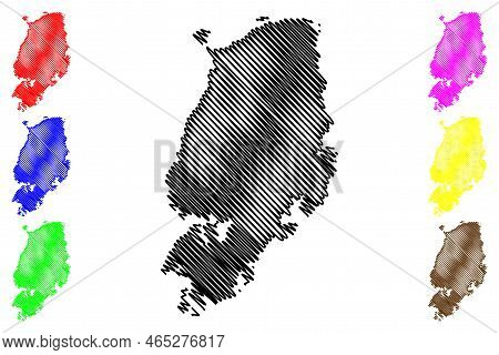 Shimoshima Island (japan, East Asia, Japanese Archipelago, Amakusa Islands) Map Vector Illustration,