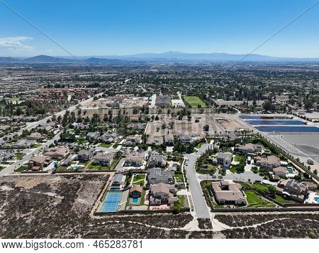 Aerial View Of Rancho Cucamonga, Located South Of The Foothills Of The San Gabriel Mountains And Ang