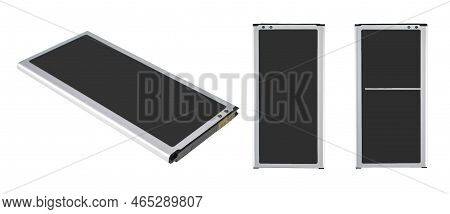 Battery For The Phone, A Spare Part For The Phone, On A White Background