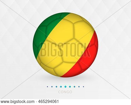 Football Ball With Congo Flag Pattern, Soccer Ball With Flag Of Congo National Team. Vector Sport Ic