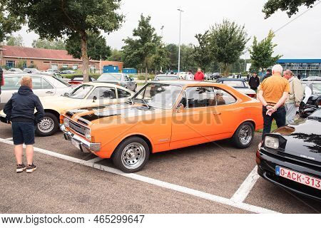 Genk, Belgium, August 18, 2021: Classic Summer Meet Of Oldtimer, Opel Kadet 1968