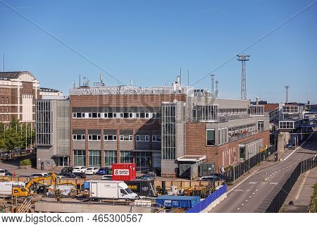 Helsinki, Finland - July 20, 2022: Historic Port. Short Side Of Scandic Marina Congress Center Moder