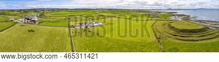 Aerial View Of The Historical Hut Site By Carrowhubbuck North Carrownedin Close To Inishcrone, Ennis