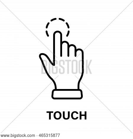 Touch Gesture Of Computer Mouse. Pointer Finger Black Line Icon. Cursor Hand Linear Pictogram. Click