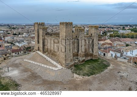 The Castle Of Sadaba On The Rock On Top Of A Small Hill, In The Region Of Cinco Villas, Zaragoza, Ar