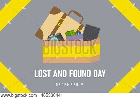 Lost And Found Day Background. Vector Illustration.