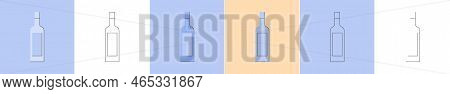 Bottle Of Vodka, Great Design For Any Purposes. Flat Style. Party Drink Concept. Color Icon Bottle.
