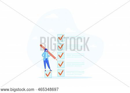 Getting Things Done, Completed Tasks Or Business Accomplishment, Finished Checklist, Achievement Or 