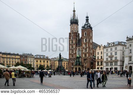Cracow, Poland, October 1, 2022: Streets In Krakow. A Tourist City In Poland