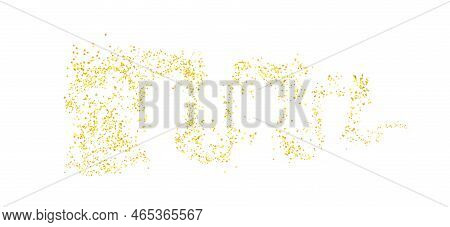 Background Wavy Plume Golden Abstract Grainy Texture, Crumbs For Background Or Backdrop. Gold Dust. 