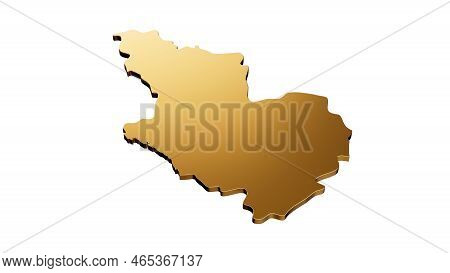 Madinah Gold Metallic Map Isolated On White Background 3d Illustration