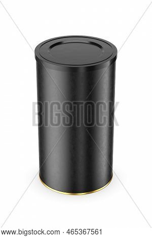 Black Paper Tube Or Cardboard Cylinder Box Package. Mockup Template For Your Design Presentation Iso