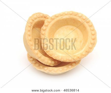 empty tartlet isolated on white