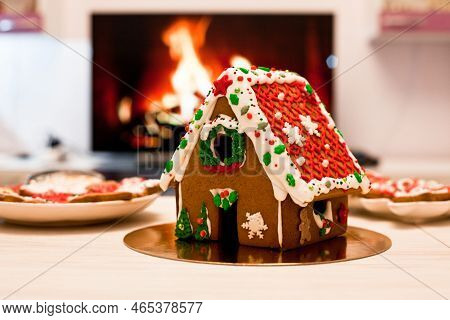Decorative Christmas House With Cinnamon And Ginger