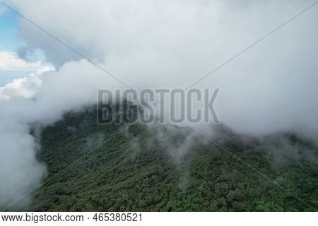 Fluffy Clouds Over Mombacho Volcano