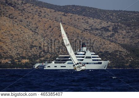 Bodrum, Turkey, 05 November 2022: The Giant Superyacht Solaris, Owned By Russian Businessman Roman A