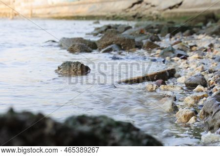 Shot Of Waves On The Kartini Beach, Rembang, Central Java, Indonesia. Sea Stock. Looks Like A Fisher