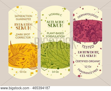 Hydrating And Antiaging Serum Labels For Product