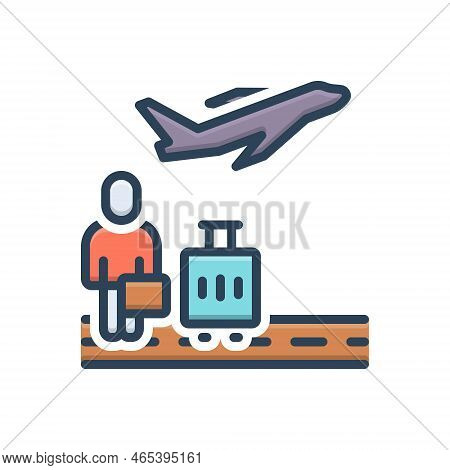 Color Illustration Icon For Unfortunately Unluckily Woefully Disastrously Lamentably Plane-miss Airp