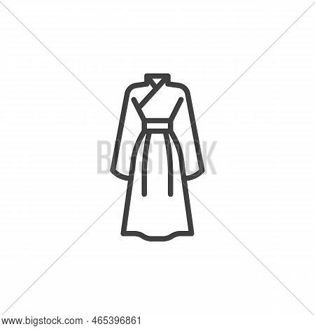 Hanfu Dress Line Icon. Linear Style Sign For Mobile Concept And Web Design. Traditional Chinese Dres