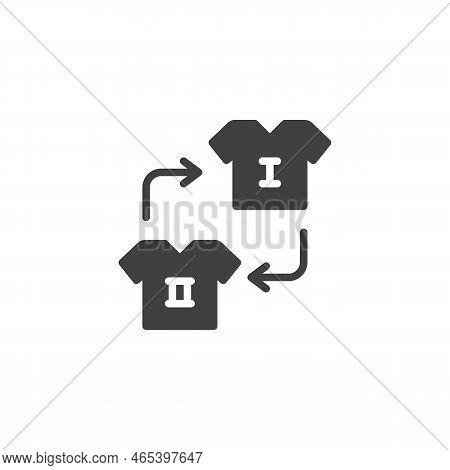 Football Substitution Vector Icon. Filled Flat Sign For Mobile Concept And Web Design. Player Replac