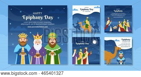 Happy Epiphany Day Social Media Post Flat Cartoon Hand Drawn Templates Illustration