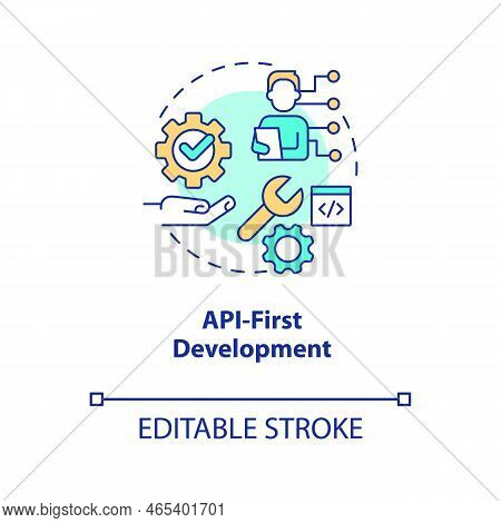 Api First Development Concept Icon. Product Centric. Trend In Web Technology Abstract Idea Thin Line
