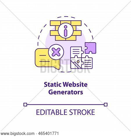 Static Website Generators Concept Icon. Digital Technology. Web Development Trend Abstract Idea Thin