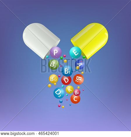 Multivitamin Vector Multivitamin Complex Vector & Photo (Free Trial) | Bigstock