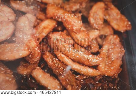 Fried Banana Mix Sesame, Thai Called Kluay Thod. Select Focused. Thai Street Food