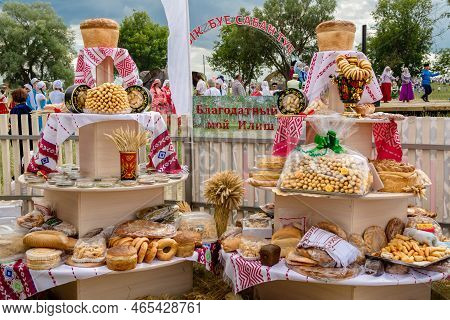 Kazan, Republic Of Tatarstan, Russia - July 3, 2021: Sabantuy, The Peoples Tatar Fieldwork Holiday