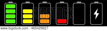 Battery Charge Multi Color Icon Flat Vector Set. Eps 10
