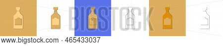 Bottle Of Rum, Great Design For Any Purposes. Flat Style. Party Drink Concept. Color Icon Bottle. Si
