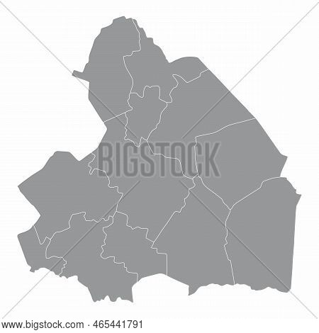 Drenthe Province, Administrative Map Isolated On White Background, Netherlands