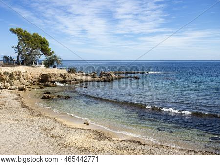 Spain Mallorca Island, Cala Ratjada Promenade, Mediterranean Sea, Balearic Islands.