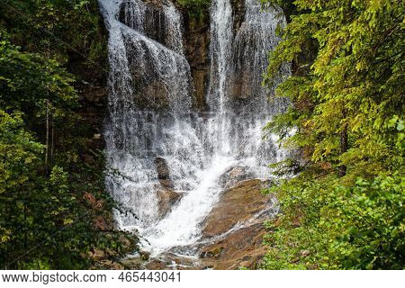 The Weissbach Waterfall Near Inzell In Chiemgau
