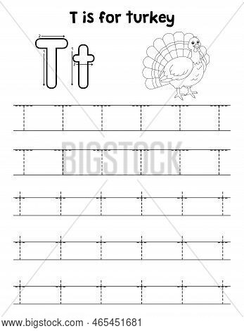 A Cute And Funny Tracing Page Of A Turkey. Provides Hours Of Tracing Fun For Children. To Trace, Thi