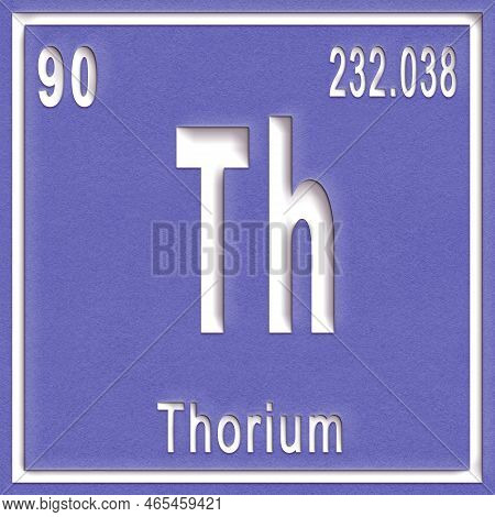 Thorium Chemical Element, Sign With Atomic Number And Atomic Weight, Periodic Table Element