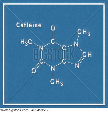 Caffeine Structural Chemical Formula On A White Background