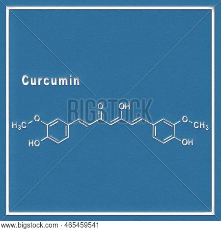Curcumin Turmeric Spice, Structural Chemical Formula On A White Background