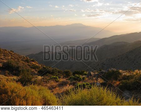 Overlooking The San Andreas Fault At Sunset