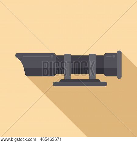 Steel Scope Icon Flat Vector. Rifle Gun. Military Sniper