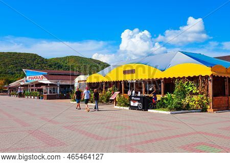 Arkhipo-osipovka, Russia - October 03, 2020: Embankment Promenade In Arkhipo Osipovka Resort Town Ne