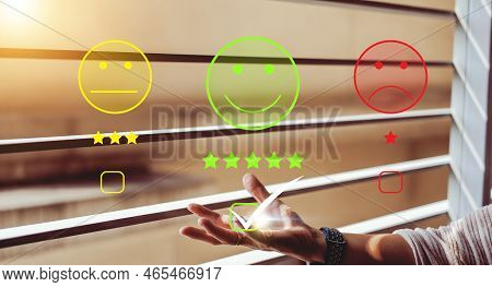 Users Rate The Service Experience In The Concept : Customer Satisfaction Survey Online Application A
