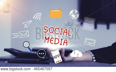 Concept Of Using Smartphones For Social Media.