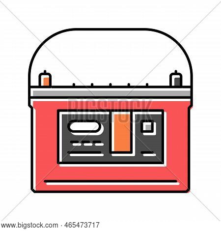 Absorbent Glass Mat Battery Agm Color Icon Vector. Absorbent Glass Mat Battery Agm Sign. Isolated Sy
