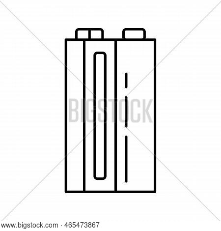 Pp3 Battery Power Energy Line Icon Vector. Pp3 Battery Power Energy Sign. Isolated Contour Symbol Bl